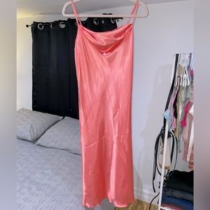 MIDI silk pink dress